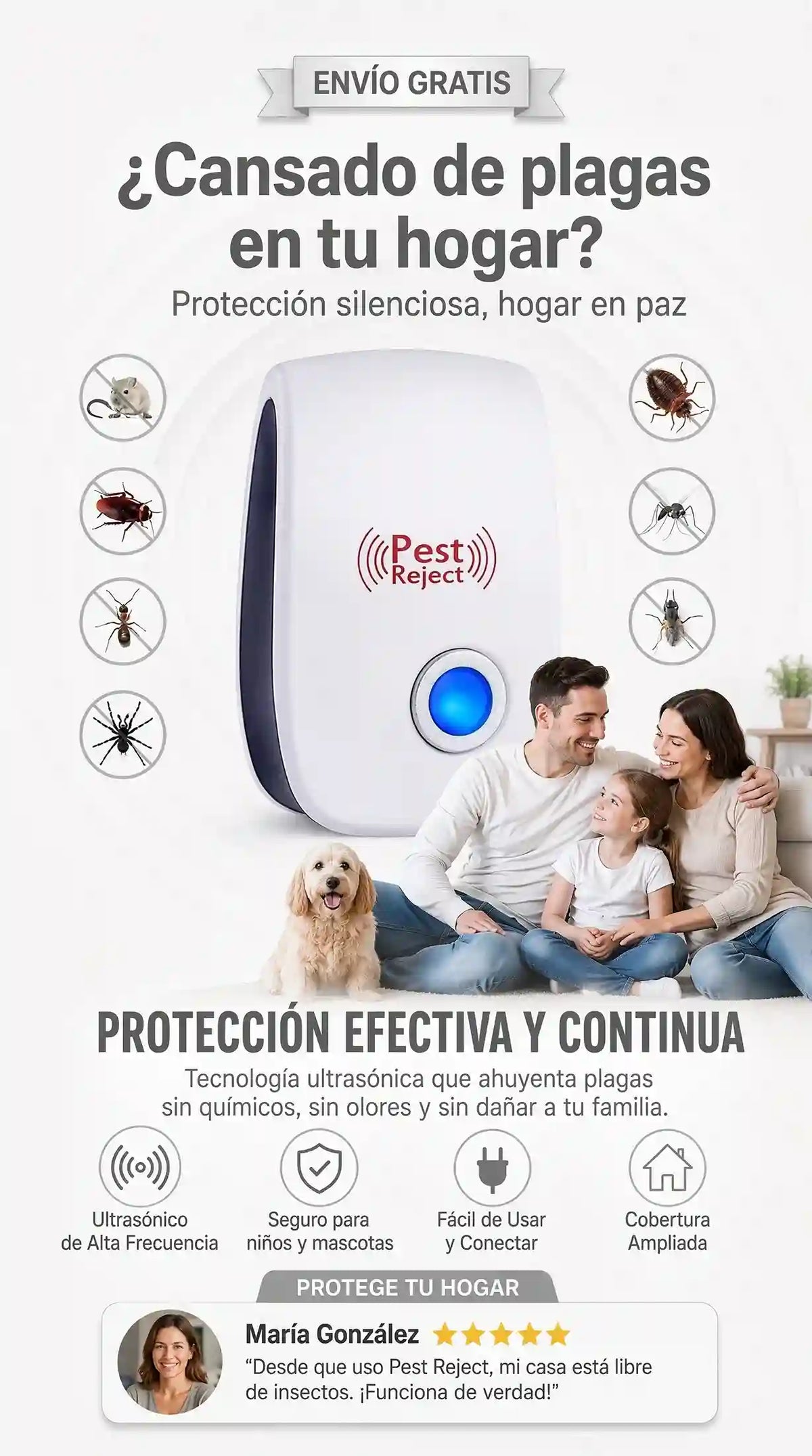 Repelente Ultrasonico De Plagas